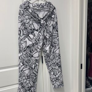 Black and White Floral Pants